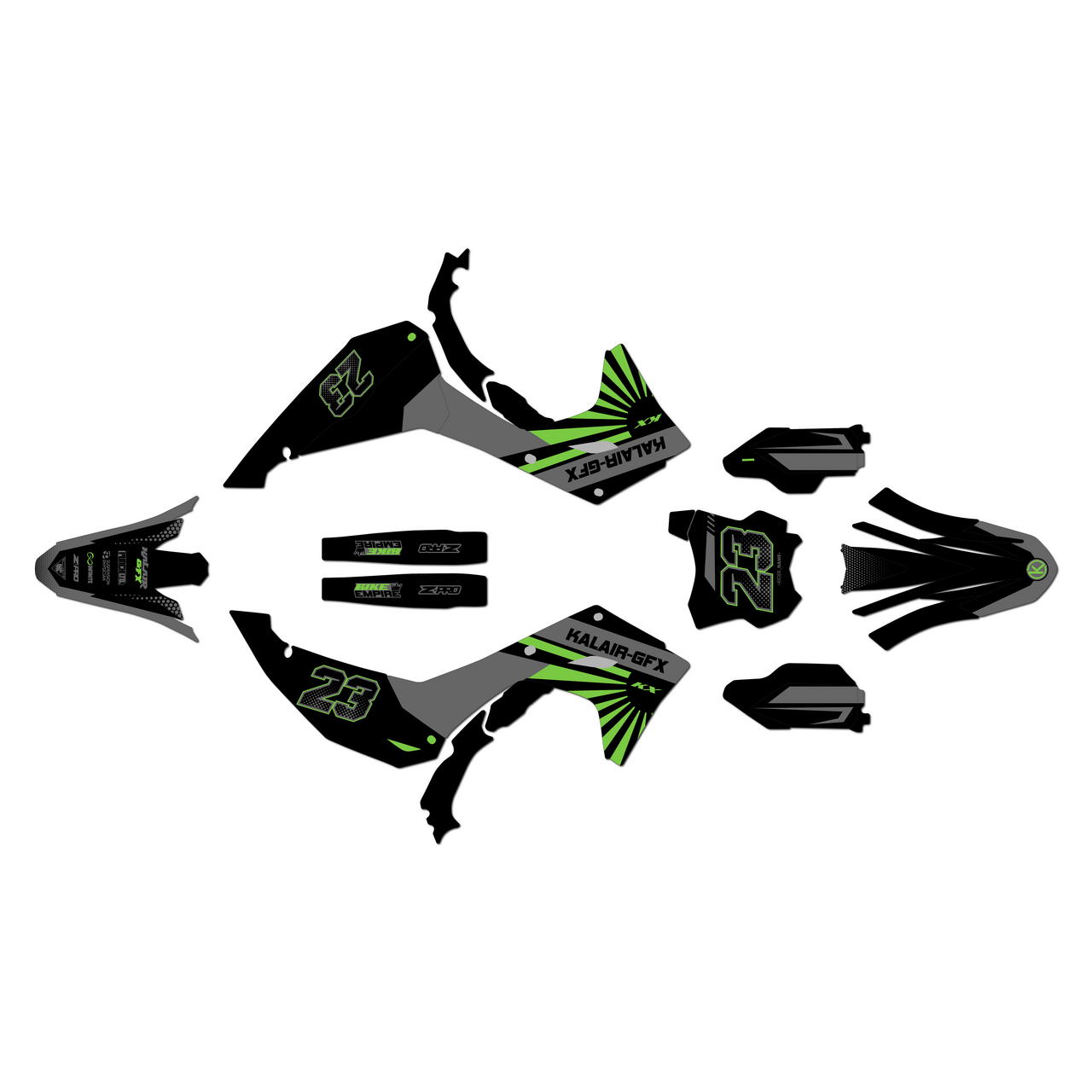 Kawasaki KX250X Graphics Kit (2025-2026) Fh | KalairGFX