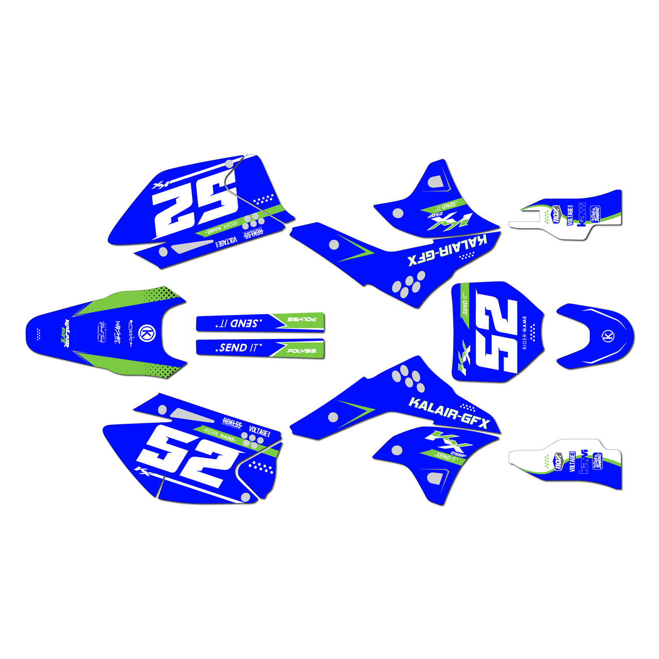 Kawasaki KX250F Graphics Kit (2006-2008) Ominous | KalairGFX