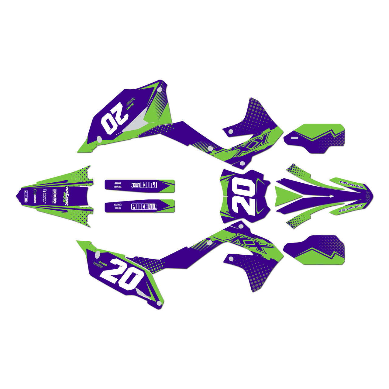 Kawasaki KX250 Graphics Kit (2021-2024) Spear | KalairGFX
