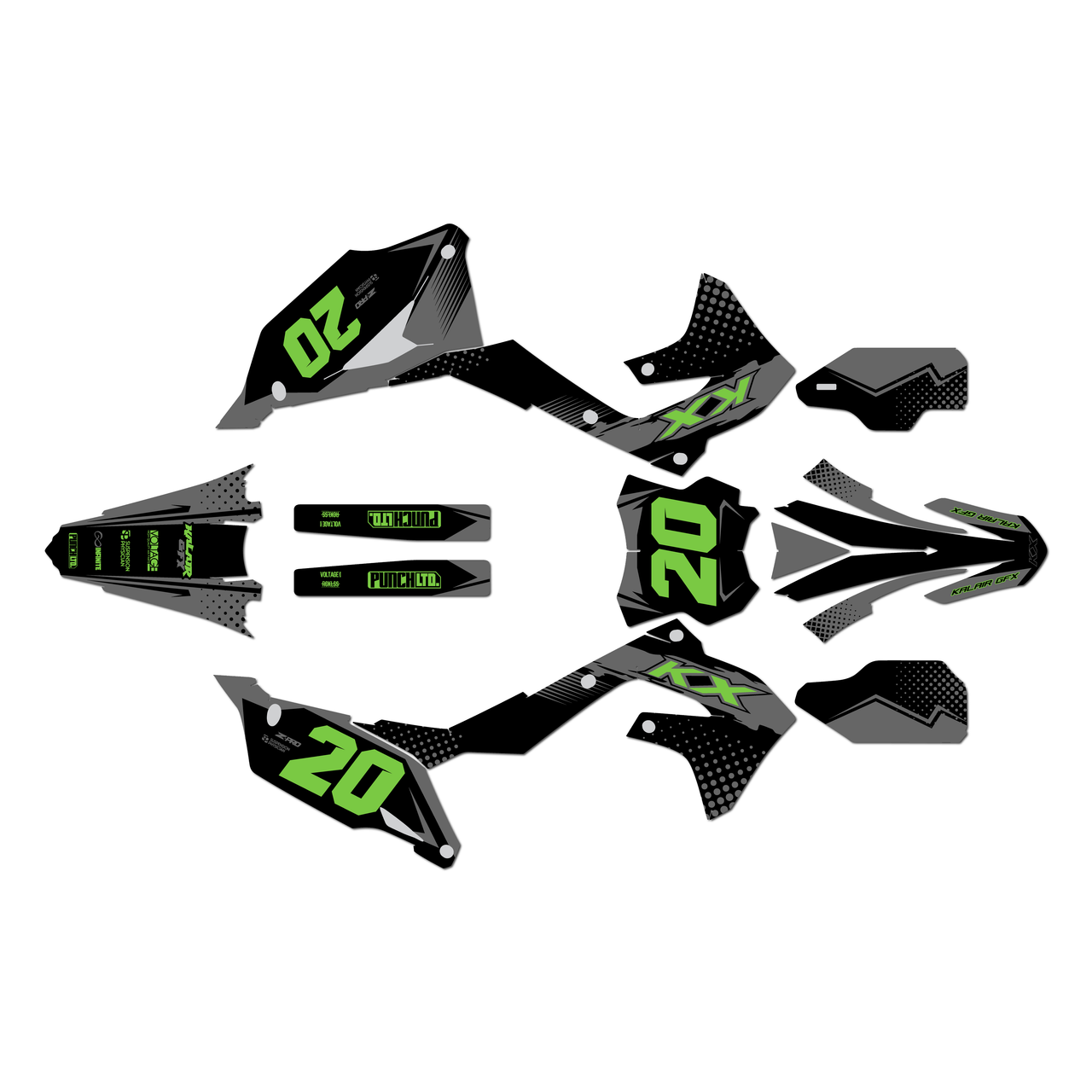 Kawasaki KX250 Graphics Kit (2021-2024) Spear | KalairGFX