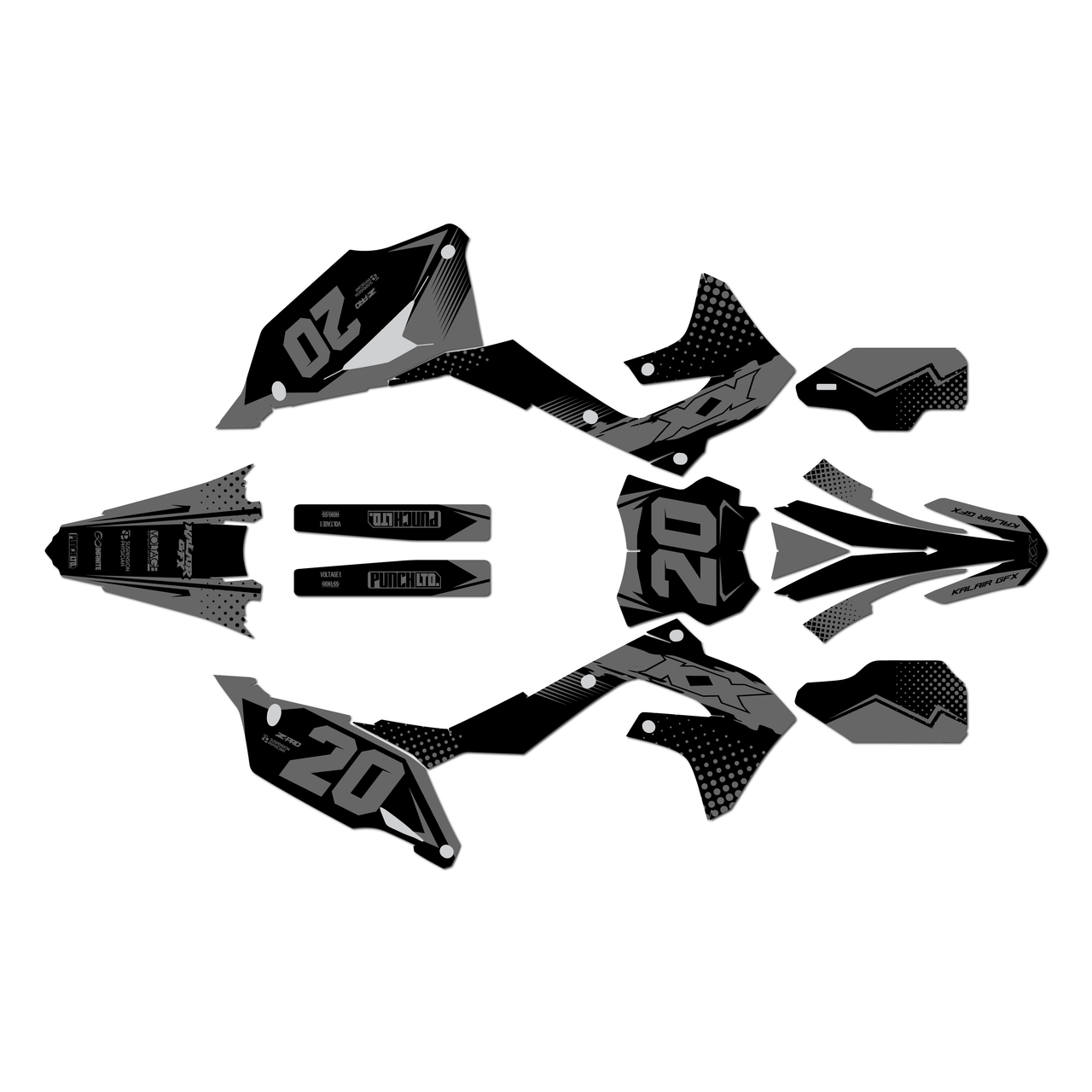 Kawasaki KX250 Graphics Kit (2021-2024) Spear | KalairGFX