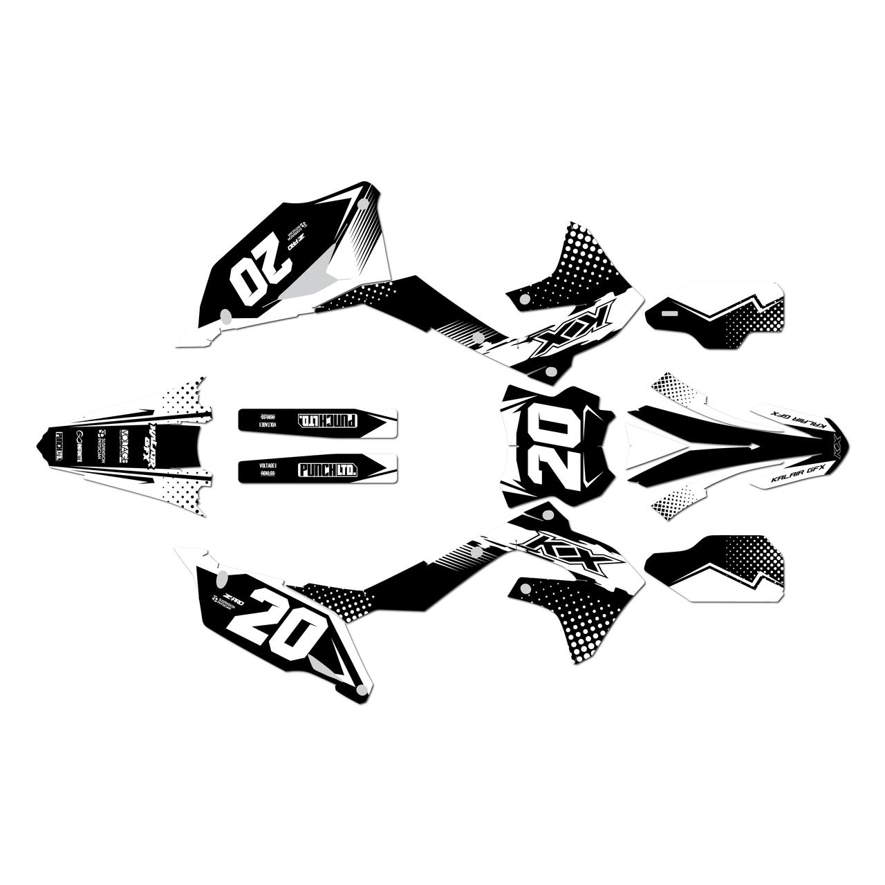 Kawasaki KX250 Graphics Kit (2021-2024) Spear | KalairGFX