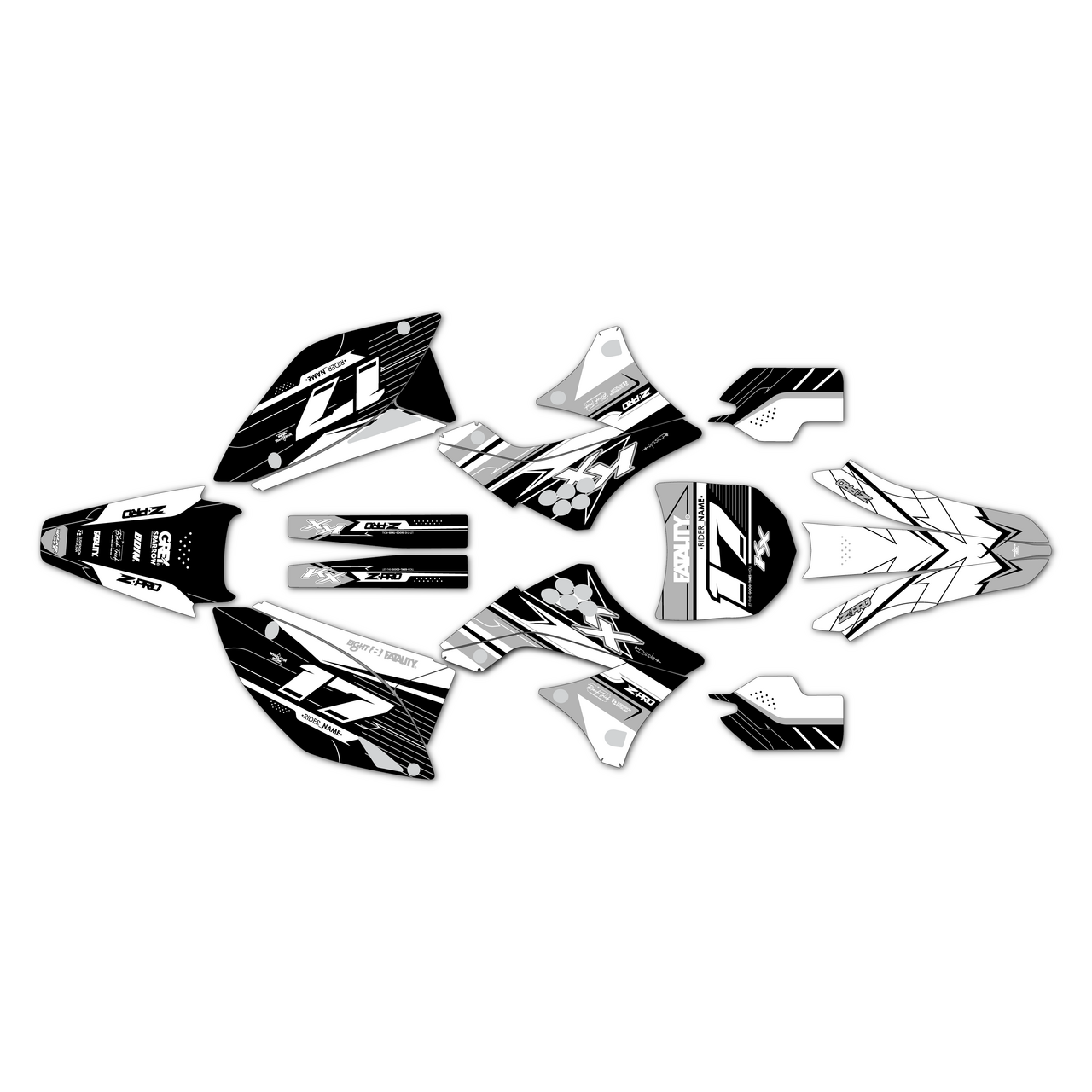 翼デザイン ピンク四角形アート用品 Kawasaki KX450F Graphics Kit (2009-2011) Axis | KalairGFX