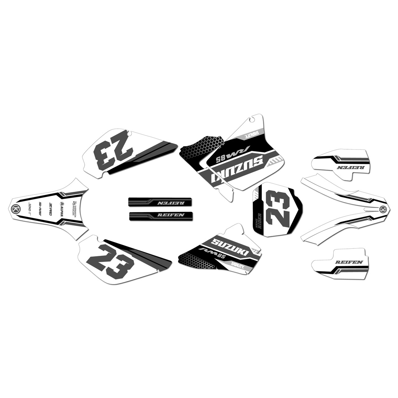 Suzuki RM80 UFO PLASTICS Graphics Kit (All years) Viper |