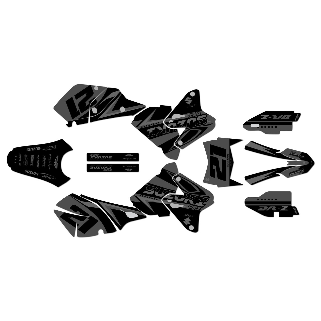 雪豆　DRX 4点セット Suzuki DRZ400 Graphics Kit (2000-2024) Shaders | KalairGFX