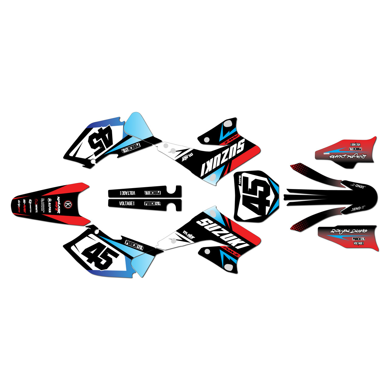 Suzuki RMZ250 Graphics Kit (2004-2006) Division | KalairGFX