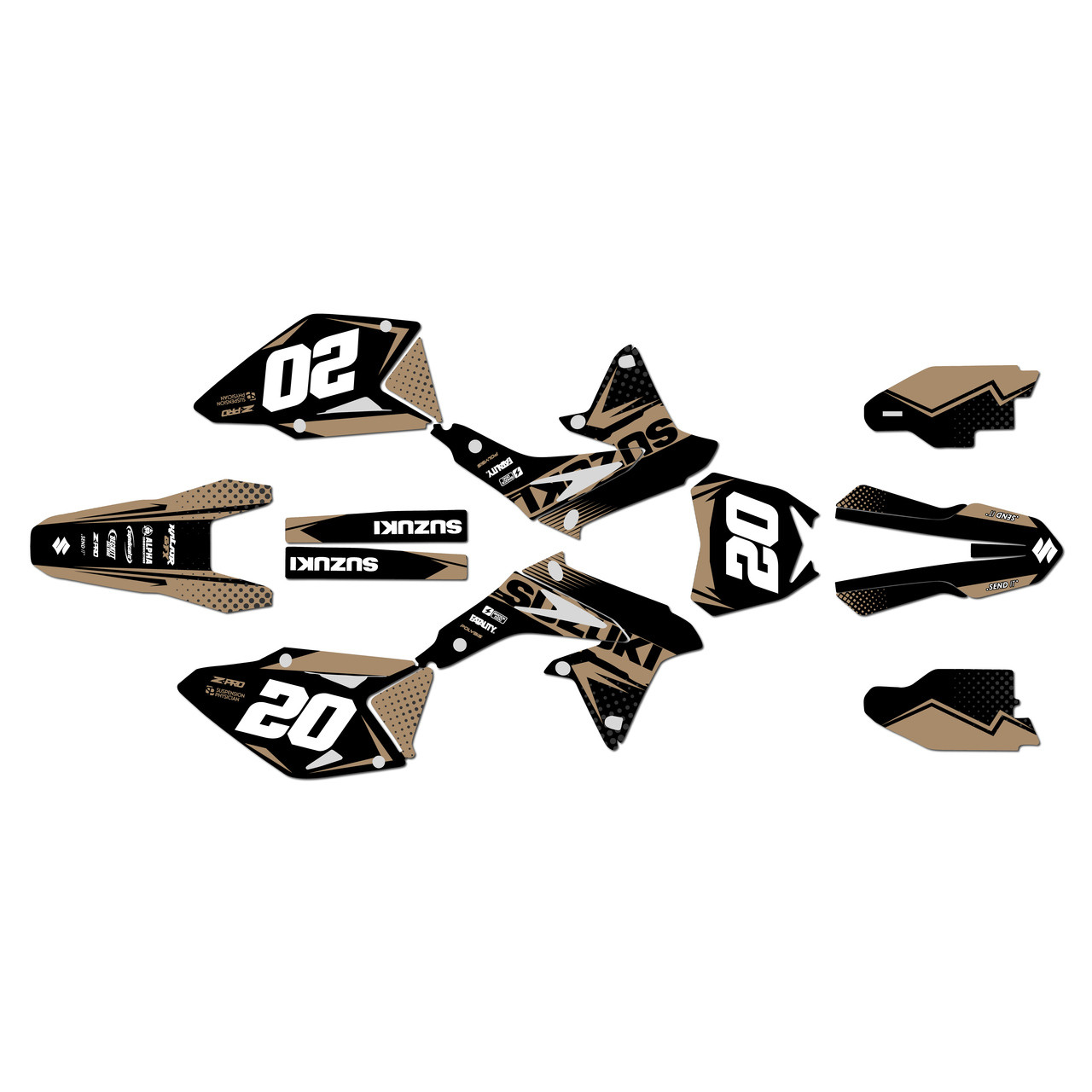 モノクログラフィック Suzuki RMZ450 Graphics Kit (2008-2017) Spear | KalairGFX