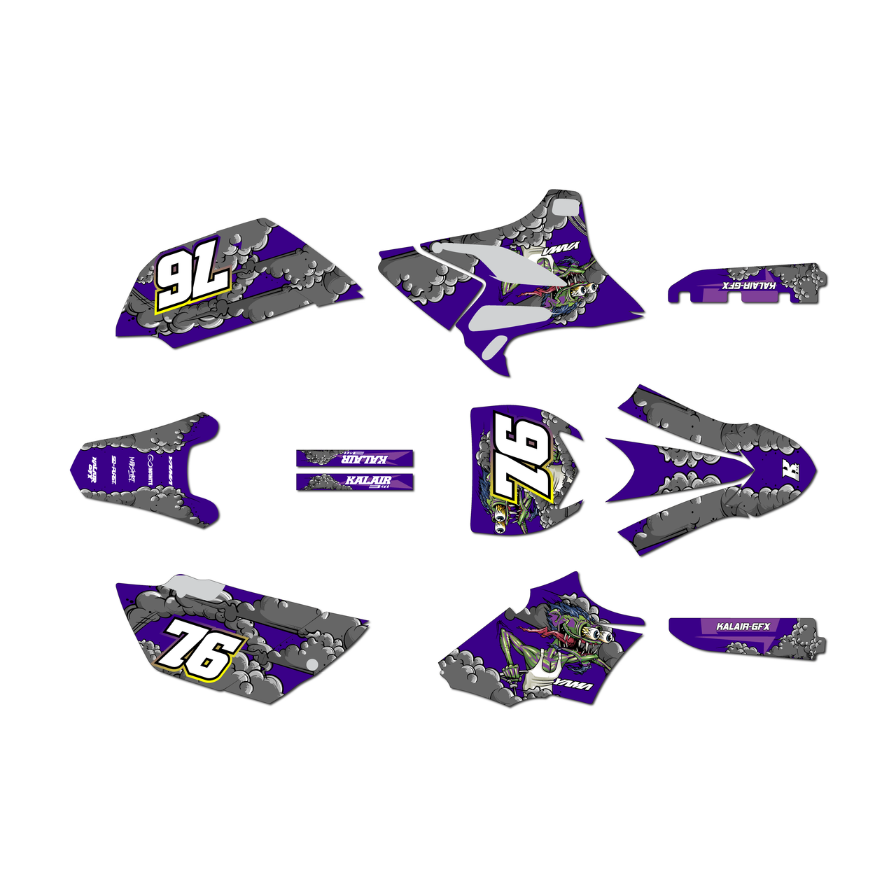ポスター　専用 Yamaha YZ85 Graphics Kit (2015-2018) Lunatic | KalairGFX
