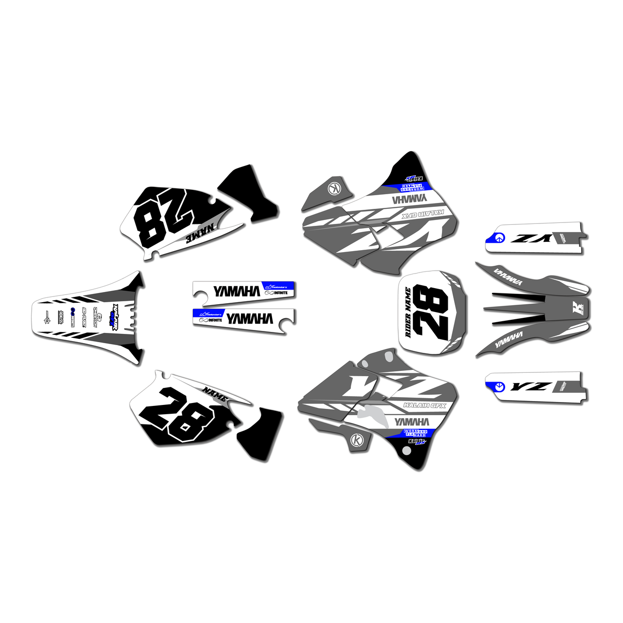 tabgraphics WORKS11-14　かんざきひろ Yamaha YZ125 Graphics Kit (1996-2001) Factory | KalairGFX