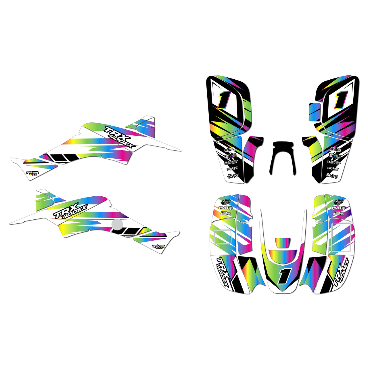 ホンダ スポーツ 800M アートプリント Honda TRX400EX Graphics Kit (1999-2004) Blazing | KalairGFX
