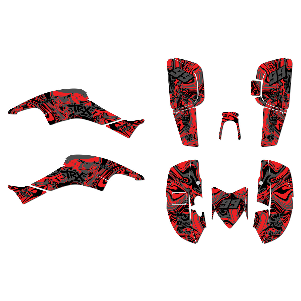 Graphics Kit For Honda TRX 400EX (2005-2007) – Speed Series Red 16