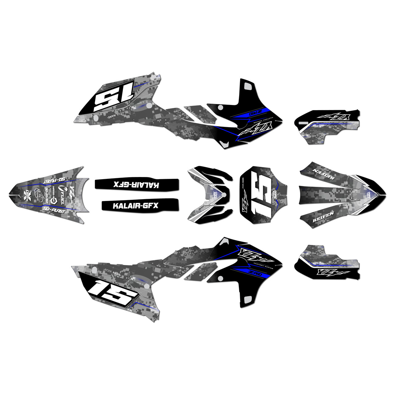 Yamaha YZ250F Graphics Kit (2024-2026) Cyberware | KalairGFX