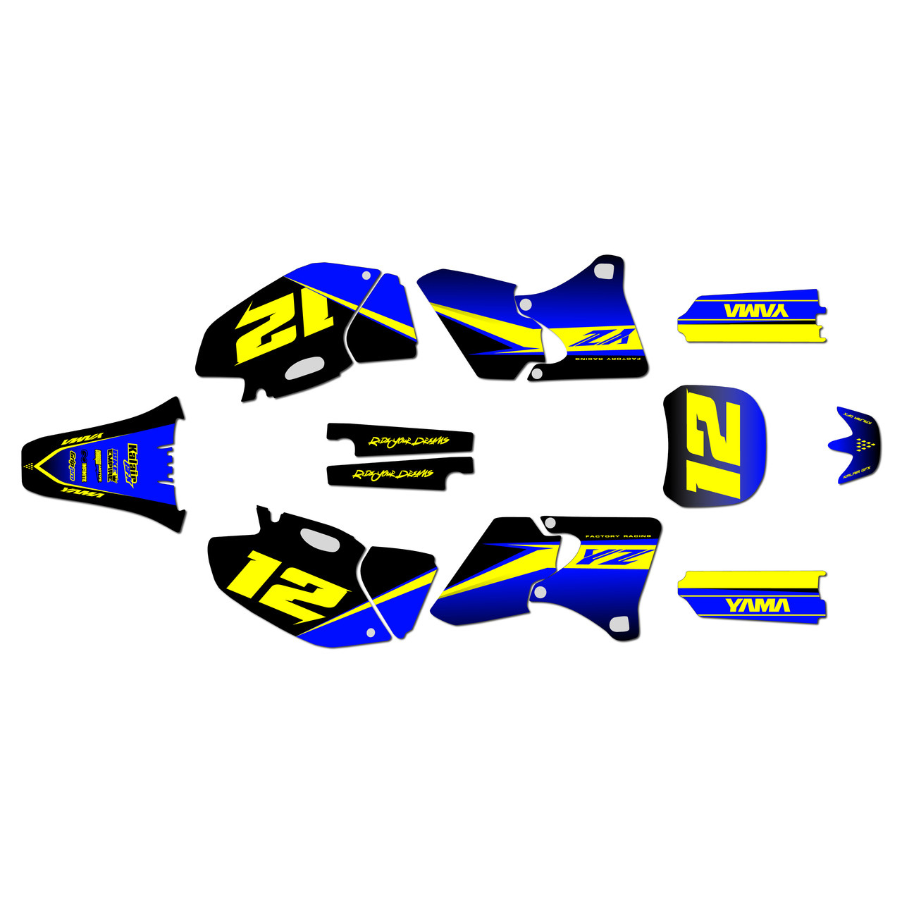 YS112点セット Yamaha YZ400F Graphics Kit (1998-2002) Vendetta | KalairGFX