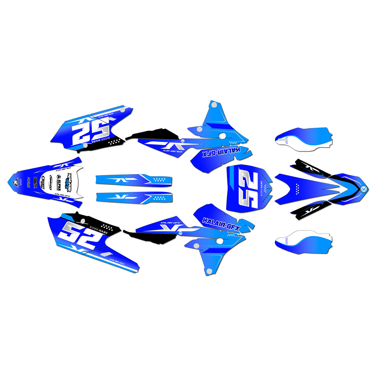 Yamaha YZ250FX Graphics Kit (2015-2019) Ominous | KalairGFX