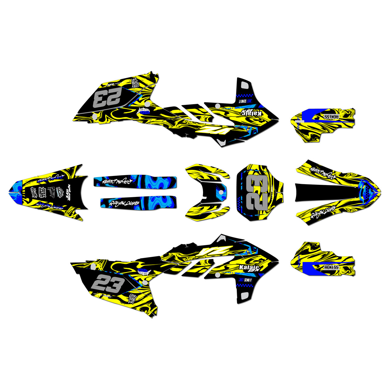Yamaha YZ450FX Graphics Kit (2024-2026) Acid | KalairGFX