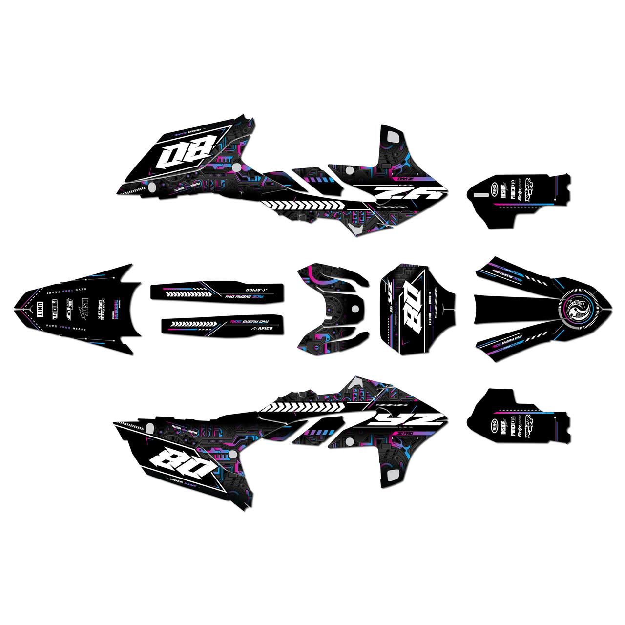 Yamaha YZ450FX Graphics Kit (2024-2026) Rift | KalairGFX