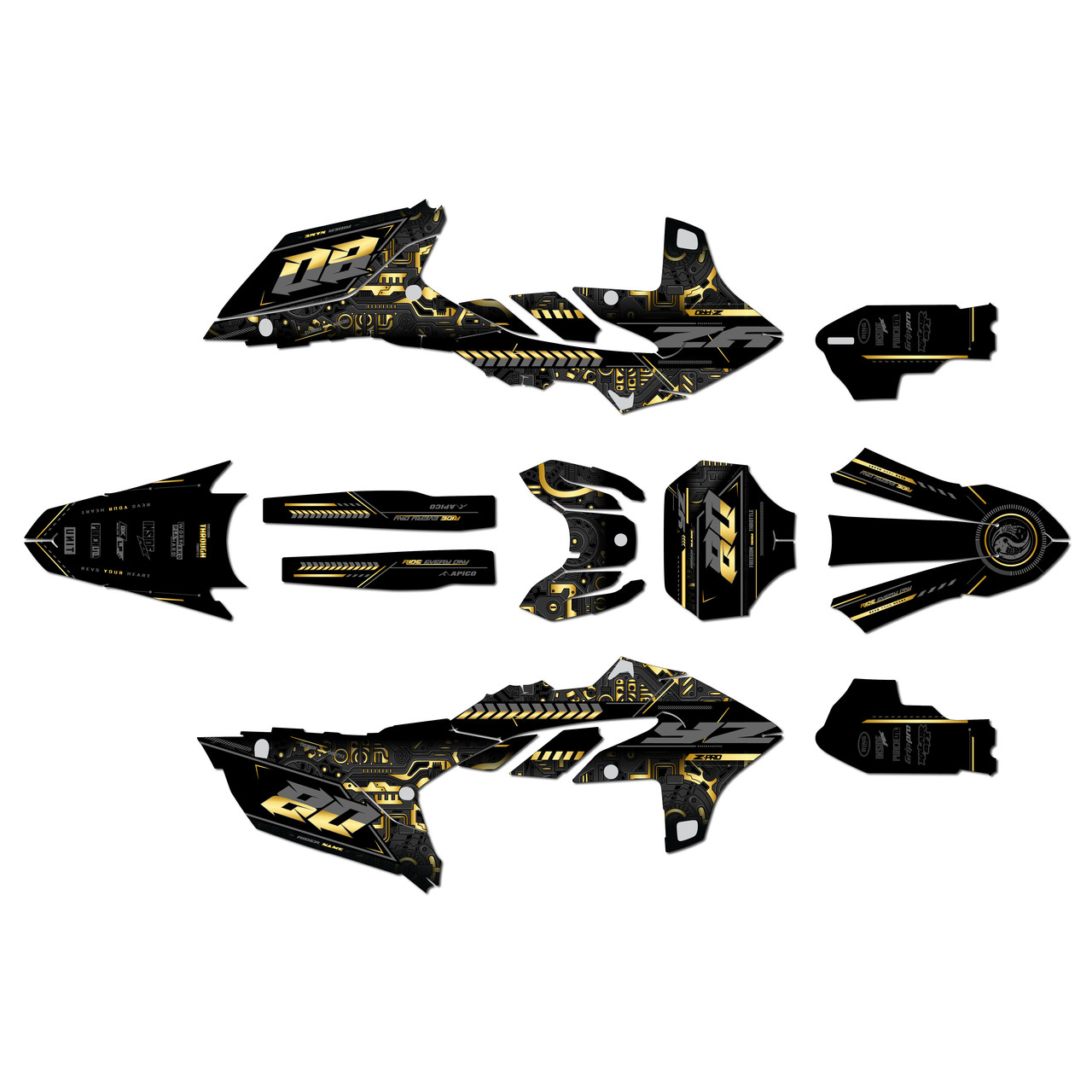 Yamaha YZ250FX Graphics Kit (2025-2026) Rift | KalairGFX