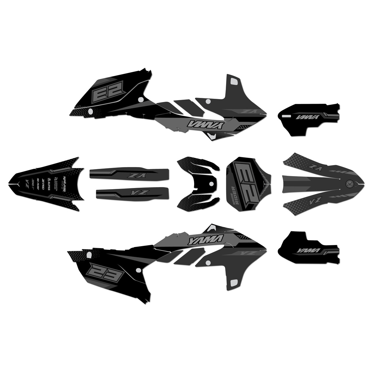 【プレイメーカー】MAXFACTOR ポスター 4点セット Yamaha YZ250FX Graphics Kit (2025-2026) Viper | KalairGFX