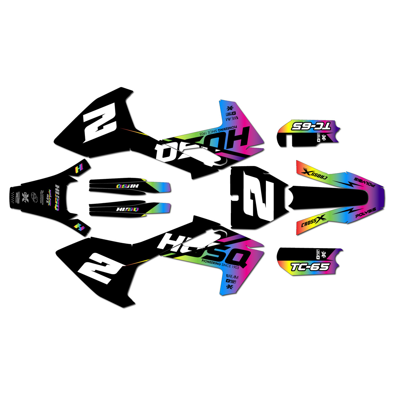 Husqvarna TC65 Graphics Kit (2016-2023) Splinter | KalairGFX