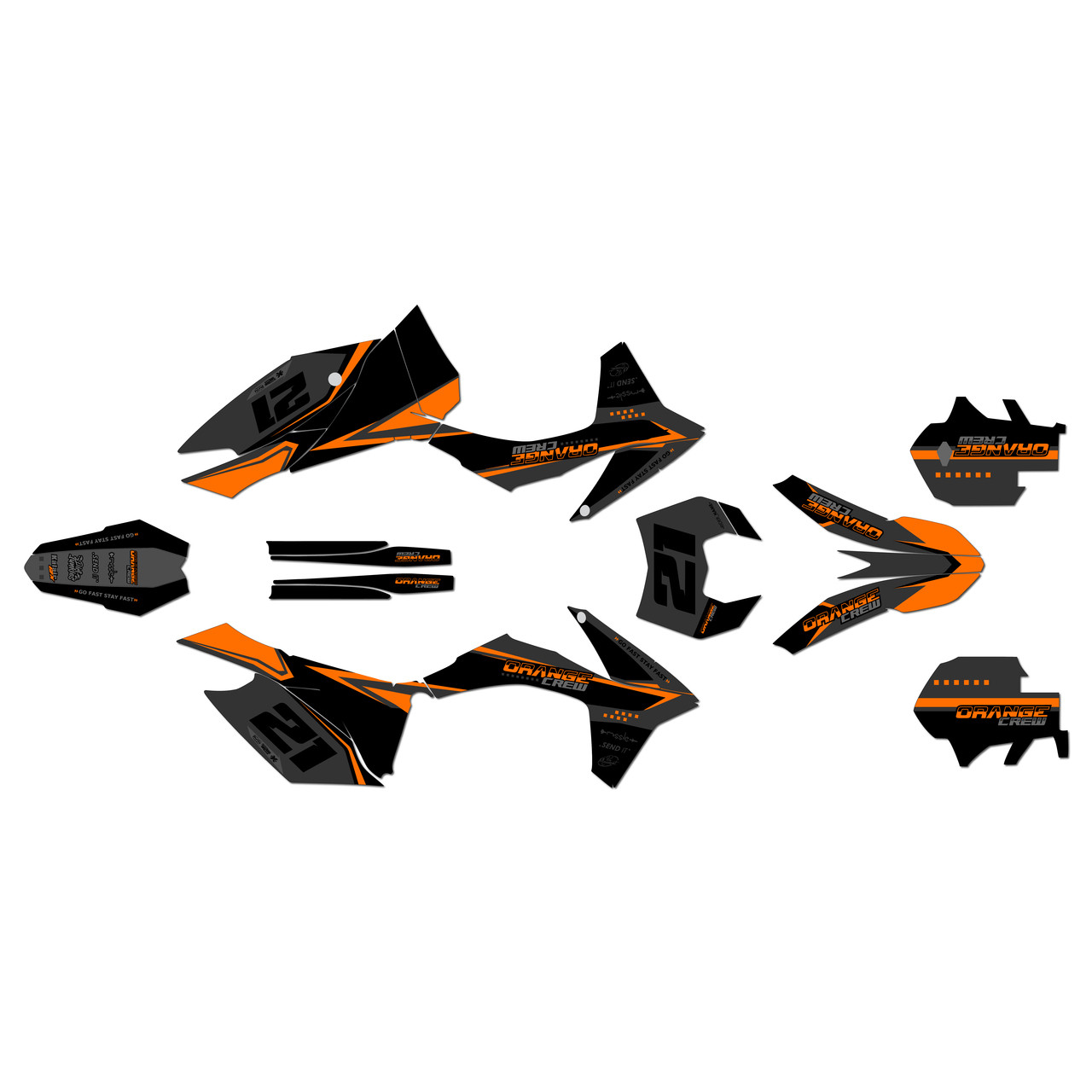 KTM 250 EXCF Graphics Kit (2012-2013) Orange-crew |