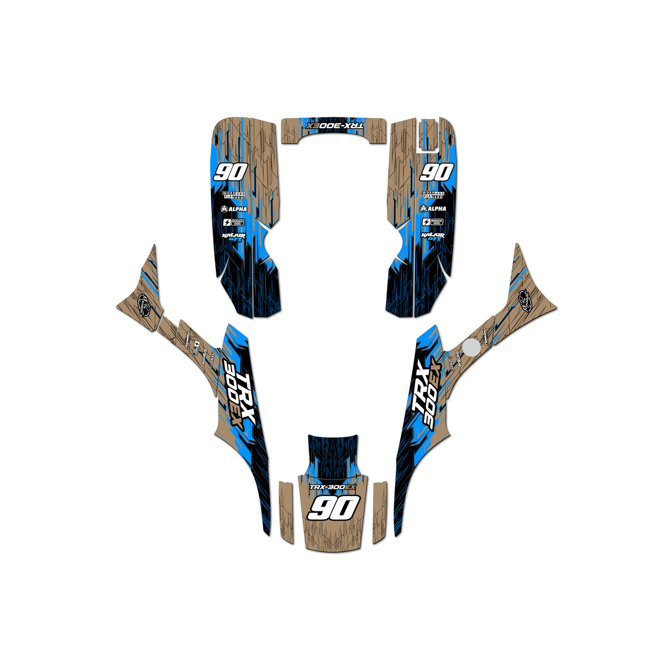 Honda TRX300 Graphics Kit (1993-2006) Fracture | KalairGFX
