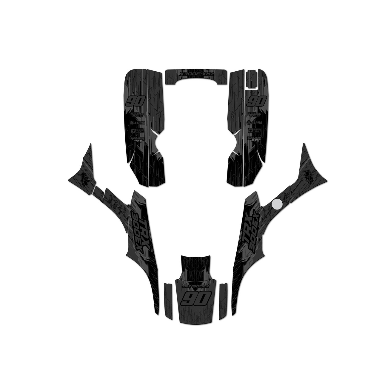 Honda TRX300 Graphics Kit (1993-2006) Fracture | KalairGFX