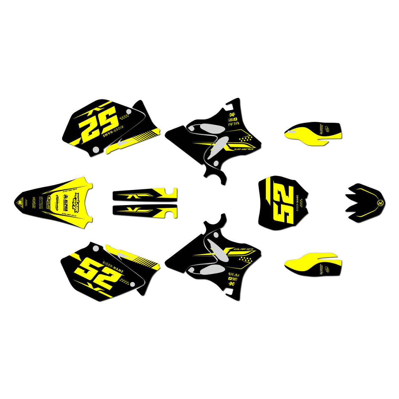 絵画 flk041205 Yamaha YZ125 Graphics Kit (2002-2004) Ominous | KalairGFX