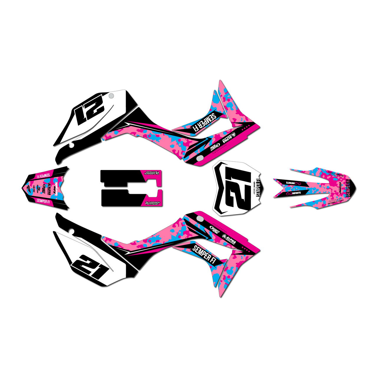 Graphics Kit for Honda CRF110F (2019-2024) Semperfi Series