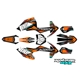 Graphics Kit for KTM Motocross 2-stroke  250 SX (2017-2018) Rugged Series