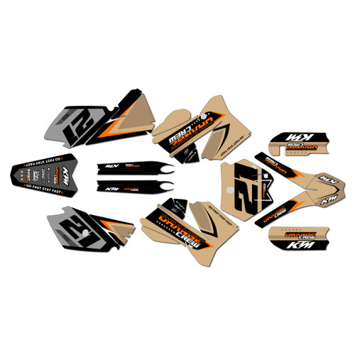 Graphics Kit for Ktm 105SX (2006-2012) Orange-crew Series