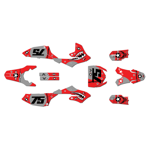 yamaha yz65 graphics kit 2018-2026 predator series red