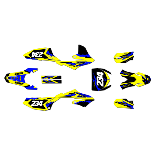 yamaha yz65 graphics kit 2018-2026 vintage series yellow-shift