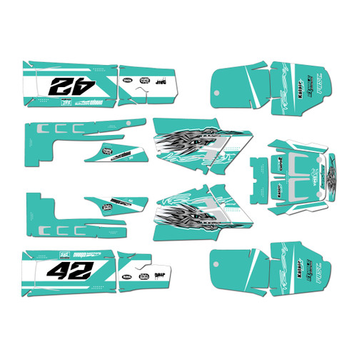 yamaha banshee350 graphics kit 1987-2012 blitz series teal