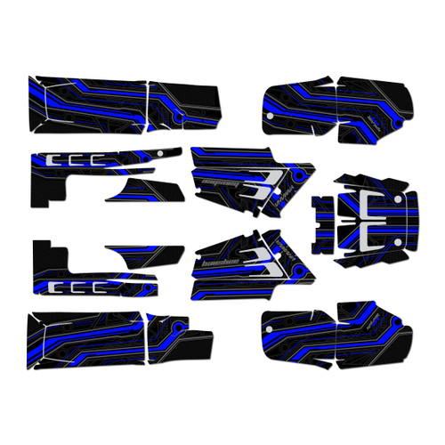 yamaha banshee350 graphics kit 1987-2012 electron series blue