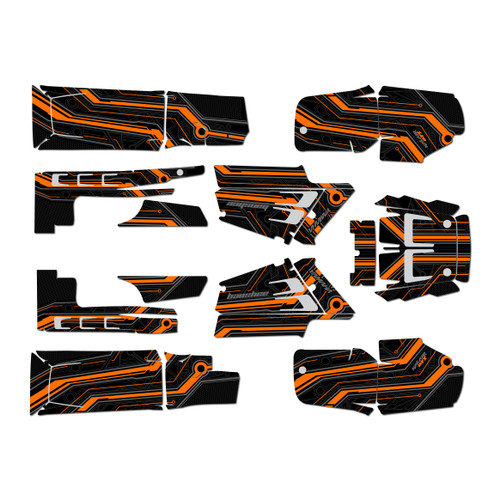 yamaha banshee350 graphics kit 1987-2012 electron series orange