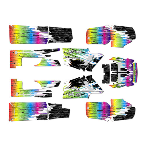 yamaha banshee350 graphics kit 1987-2012 fracture series rainbow