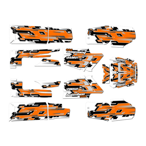 yamaha banshee350 graphics kit 1987-2012 incision series orange
