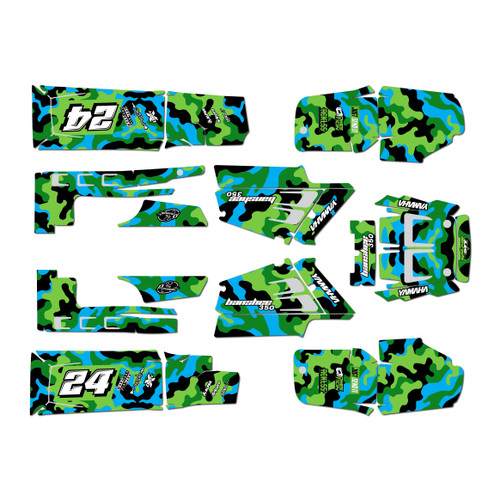 yamaha banshee350 graphics kit 1987-2012 invasion series green