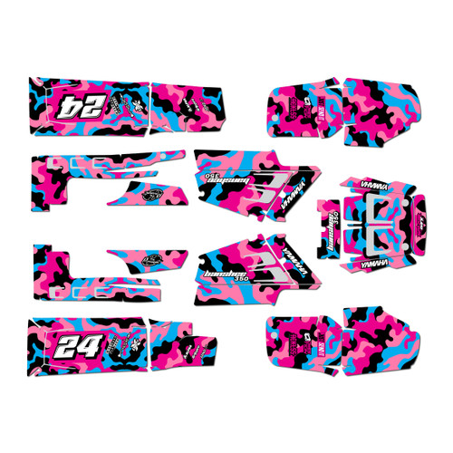 yamaha banshee350 graphics kit 1987-2012 invasion series magenta