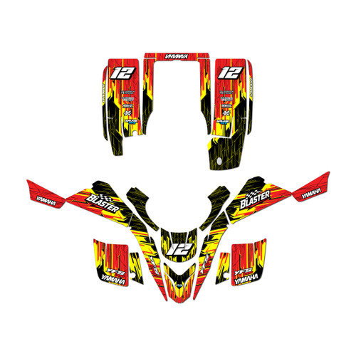 yamaha yfs200 graphics kit 1988-2006 fracture series red