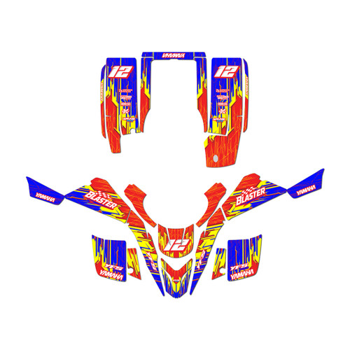 yamaha yfs200 graphics kit 1988-2006 fracture series yellow