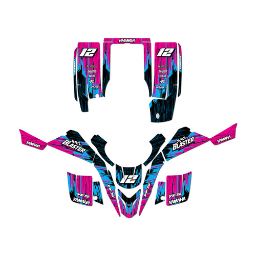 yamaha yfs200 graphics kit 1988-2006 fracture series magenta