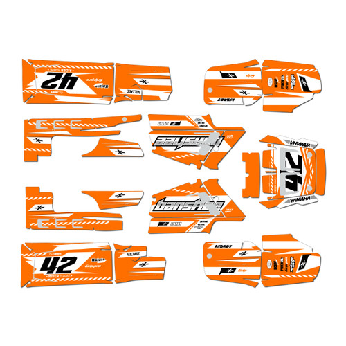 yamaha banshee350 graphics kit 1987-2012 lethal series orange