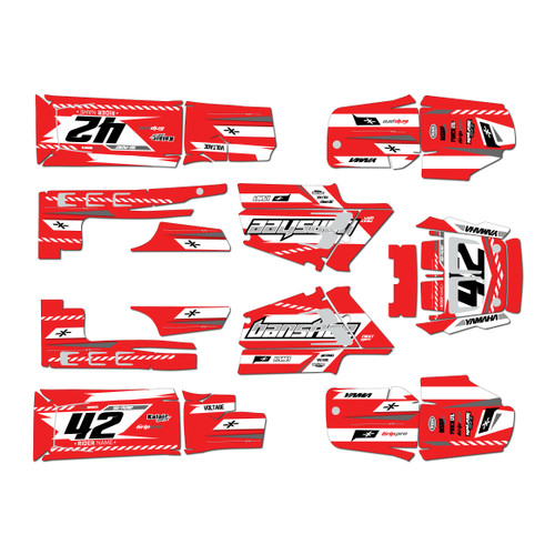 yamaha banshee350 graphics kit 1987-2012 lethal series red
