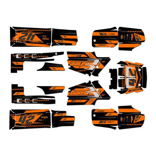 yamaha banshee350 graphics kit 1987-2012 lethal series orange-shift