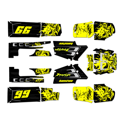 yamaha banshee350 graphics kit 1987-2012 night-city series yellow