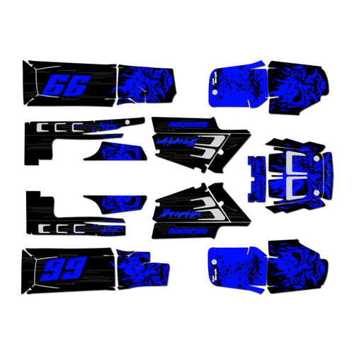 yamaha banshee350 graphics kit 1987-2012 night-city series blue