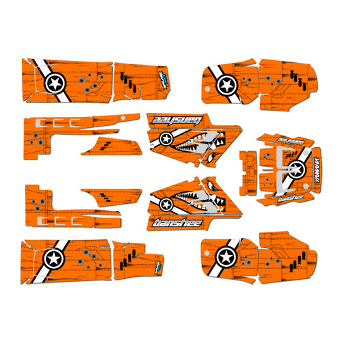 yamaha banshee350 graphics kit 1987-2012 predator series orange
