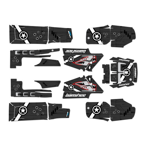 yamaha banshee350 graphics kit 1987-2012 predator series smoke