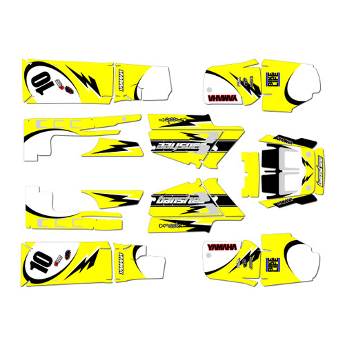 yamaha banshee350 graphics kit 1987-2012 speed series yellow